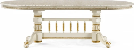 Стол деревянный Woodville Кантри крем с золотой патиной арт.615214