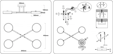 Потолочная люстра светодиодная на штанге с регулировкой цветовой температуры Ambrella COMFORT FL516332 (220V)