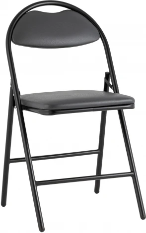 Стул складной Hagen экокожа серый каркас черный УТ000036848