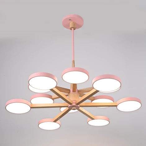 Потолочная люстра на штанге LED TURNA DBL L12 Pink ImperiumLoft Turna-Dbl01 (229083-26, Умный дом, WiFi, голосовое управление)