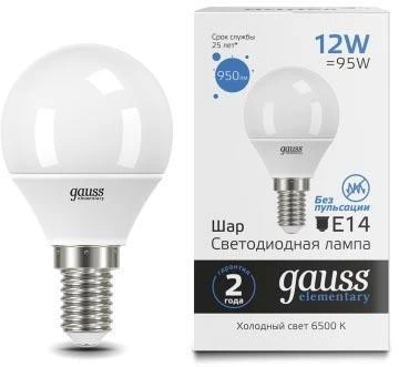 Лампочка светодиодная Gauss Elementary Шар 53132