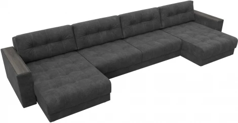 Диван П-образный с декором Лига-049 НПБ Лонг Лига Диванов (Велюр) арт.128564