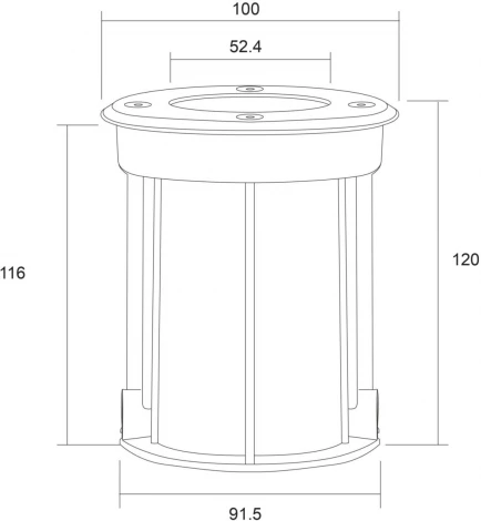Встраиваемый светильник уличный Maytoni Tubo O043DL-01S (220V, круглые, IP65)