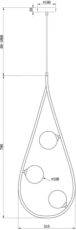 Подвесная люстра Freya Perlina FR4005PL-03B2 (220V, на тросе, шарики)