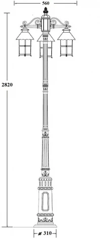 Наземный фонарь IP44 Oasis Light CAIOR 1 81510B E7 Bl (220V, фонарь)