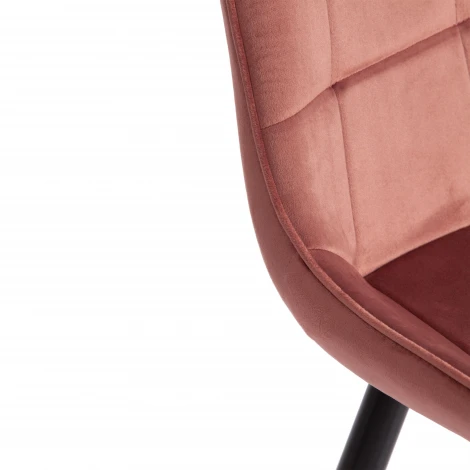 Стул Abruzzo/Абруццо (мод. 8060)/2 шт. в упаковке металл/велюр, 54х62х83см, коралловый (HLR-44)/черный (Комплект из 2 шт.) Tetchair 24541