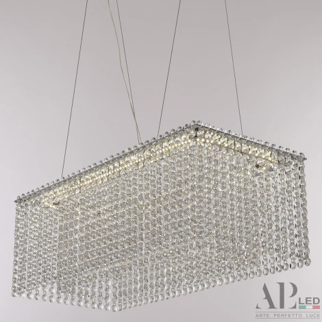 Подвесная люстра светодиодная APL LED Sicilia SH05.57.A.Ni.4000 (220V, хрусталь, на тросе)