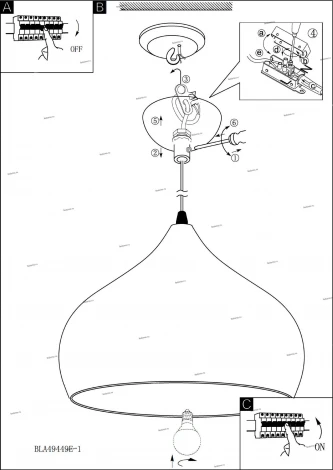 Подвесной светильник Eglo Hapton 49449 (220V, на проводе, круглые)