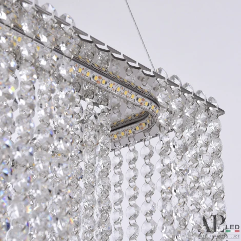 Подвесная люстра светодиодная APL LED Sicilia SH04.42.C.Ni.4000 (220V, хрусталь, на тросе)