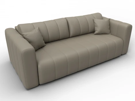 Диван прямой Лига-062 НПБ (ДСП,Фанера,ХДФ/Пластик/Экокожа/Бежевый) Лига Диванов 130271