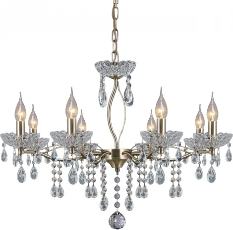 Подвесная люстра ILLUMICO IL0265-8PSQ-39 AB (220V, на цепи, подсвечник, свеча)
