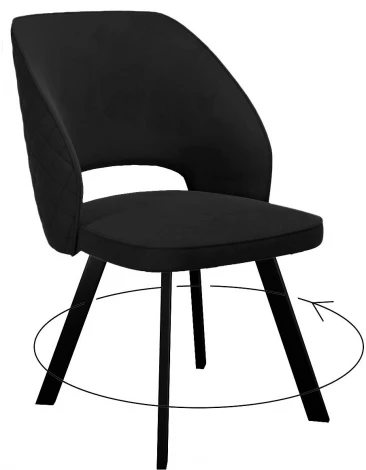 Стул DikLine 274 поворотный К21 черный, ножки черные