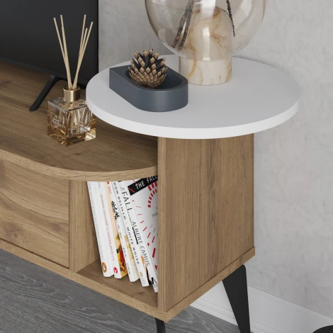 ТВ тумба ADA TV STAND (Дерево/Белый) LEVE
