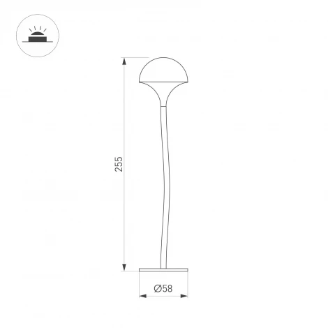 Грунтовой светильник светодиодный KT-MUCENA-BOLL-A-H250-1W Warm3000 (WH, 85 deg, 24V) (Arlight, IP65 Металл) 050668