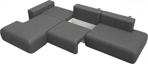 Диван угловой Лига-036 НПБ Модерн Лонг левый угол Лига Диванов (Замша) арт.127761L