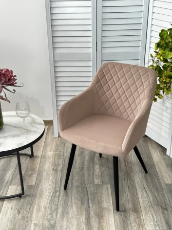 Стул BRANDY 505-4 Латте, велюр беспальчиковый" / черный каркас, М-City"