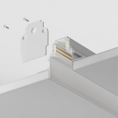 Шинопровод под гипсокартон 1м Gravity встраиваемый белый (магнитный) Maytoni Technical TRX010-421W (48V)