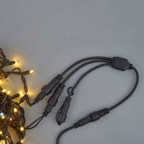 Провод-разветвитель для гирлянд серии F90PRO 0,4м. 3 выхода статика/мерцание IP67 черный Uniel UCX-F90 S3/0.4M/BK