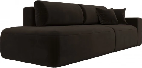 Диван прямой Лига-036 НПБ Модерн подлокотник справа (Коричневый/Микровельвет) Лига Диванов арт.121332