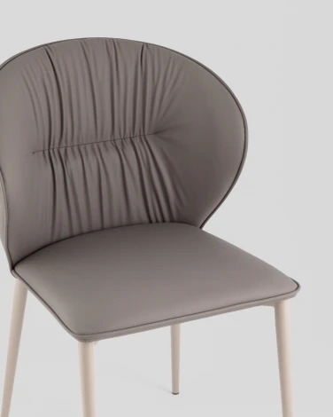 Стул обеденный Stool Group Itan NC коричневый с коричневой экокожей арт.УТ000040693