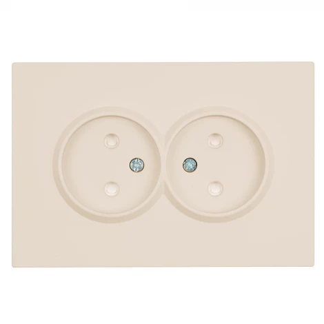 Розетка без заземления со шторками (кашемир, soft touch) Stekker Эмили 49903