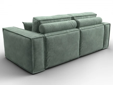 Диван прямой Лига-081 НПБ (ДСП/Пластик/Велюр/Зеленый) Лига Диванов 130114