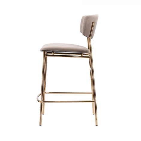 Стул полубарный Elle латте с золотыми ножками RF 0816