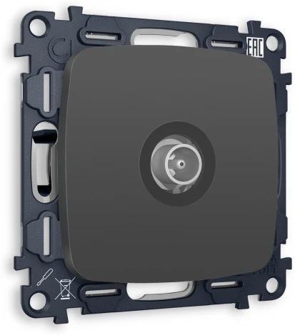 Комплект механизма Ambrella Volt TV розетки оконечной OMEGA MO913010 Графит мягкое касание 50-870 MHz 1dB QUANT