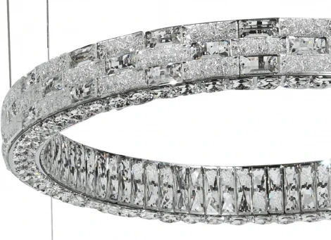 Подвесной светильник светодиодный Stilfort Gabbana 4014/09/03P (регулировка яркости, 220V, хрусталь, пульт управления, на тросе, кольцо)