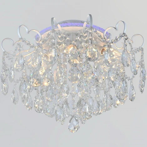 Потолочная люстра RGB хрустальная с пультом Reluce 04024-0.3-06 WH+SILVER PN+RGB (220V)