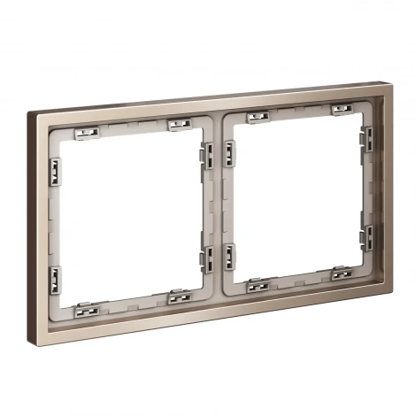 Рамка металлическая на 2 поста (платина) Voltum S70 Metal VLSM120210