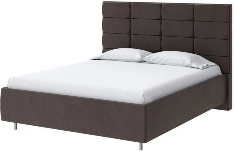 PROxSON Кровать Shapy без основания (Ткань: Велюр Monopoly Горячий шоколад (237)) 140x190