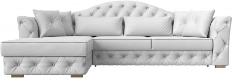 Диван угловой Артис левый угол (Белый/Экокожа) Лига Диванов арт.121632L
