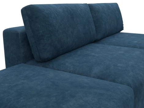 Диван прямой модульный с пуфом Лига-060 НПБ (ЛДСП,Брус,Фанера/Пластик/Велюр/Синий) Лига Диванов 129672