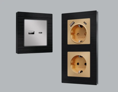 Рамка Ambrella Volt ALFA Platos (Черный Металл шлифованный) 3-ая AF550503