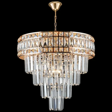 Подвесная люстра каскадная Reluce 02162-0.4-06 FGD (220V, хрусталь, на цепи)