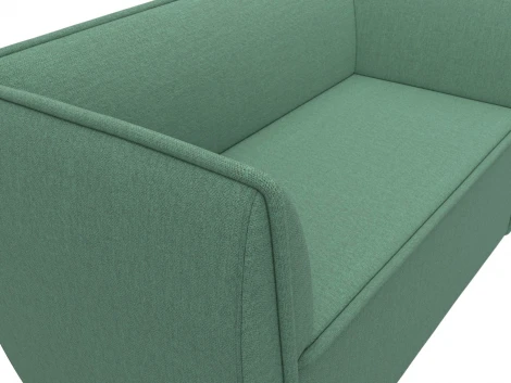 Диван кухонный прямой Бергамо 2-х местный (Зеленый/Рогожка) Лига Диванов арт.123703