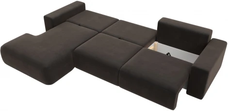 Диван угловой Лига-036 НПБ Классик Лонг левый угол (Коричневый/Велюр) Лига Диванов арт.121394L