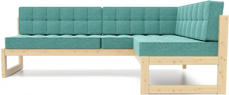 Диван Arsko угловой Сега У сосна рогожка бирюзовая