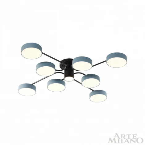 Потолочная люстра на штанге Arte Milano Ferrara 253039/8+1 Bk/Gr (LED, 220V, круглые)