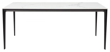 Стол NOTO 180 SINTERED STONE GLOSS STATUARIO WHITE / BLACK