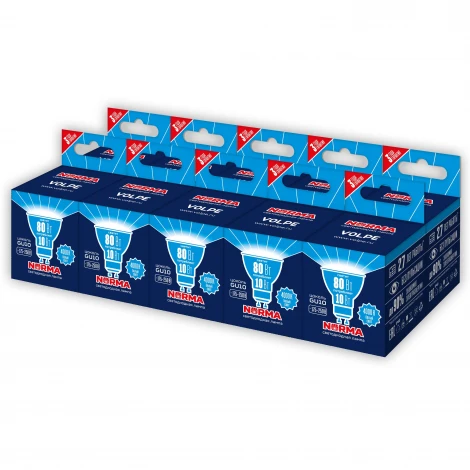 Лампа светодиодная Volpe Norma LED-JCDR-10W/NW/GU10/NR Набор из 10штук форма JCDR матовая белый свет 4000K