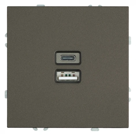 Розетка USB Type A+С (антрацит, soft touch) Stekker Эмили 49931