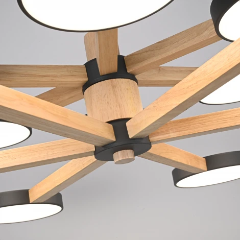 Потолочная люстра Wi-Fi на штанге Turna Dbl L12 Black By ImperiumLoft Turna-Dbl01 (LED, 220V, голосовое управление, умный дом - Алиса)