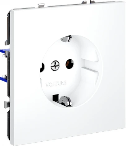 Розетка с заземлением (белый матовый) Voltum S70 VLS040102