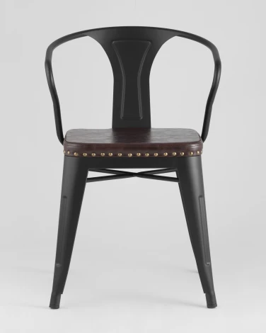 Стул Stool Group TOLIX ARMS SOFT с подлокотниками черный матовый УТ000001288