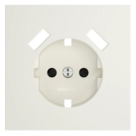Накладка для розетки с заземлением и защитными шторками с USB A+A (хлопок) Voltum S70 VLS000913