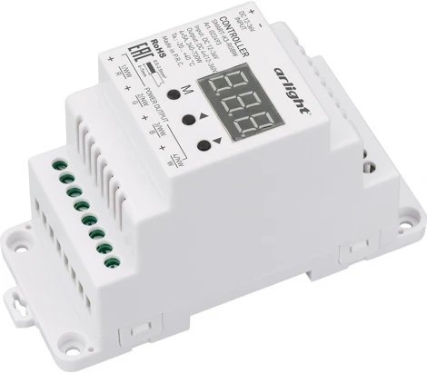 Контроллер SMART-K3-RGBW (12-36V, 4x5A, DIN, 2.4G) (IP20 Пластик) 022493 Arlight