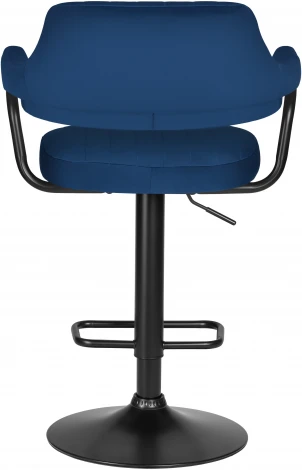 Стул барный DOBRIN CHARLY BLACK (синий велюр (MJ9-117)) 5019_BlackBase-LM BLACK, цвет сиденья синий (MJ9-117), основания черный