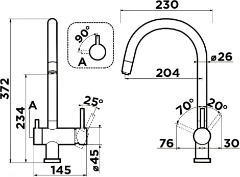 Смеситель Omoikiri Yamada 4994337 для кухонной мойки